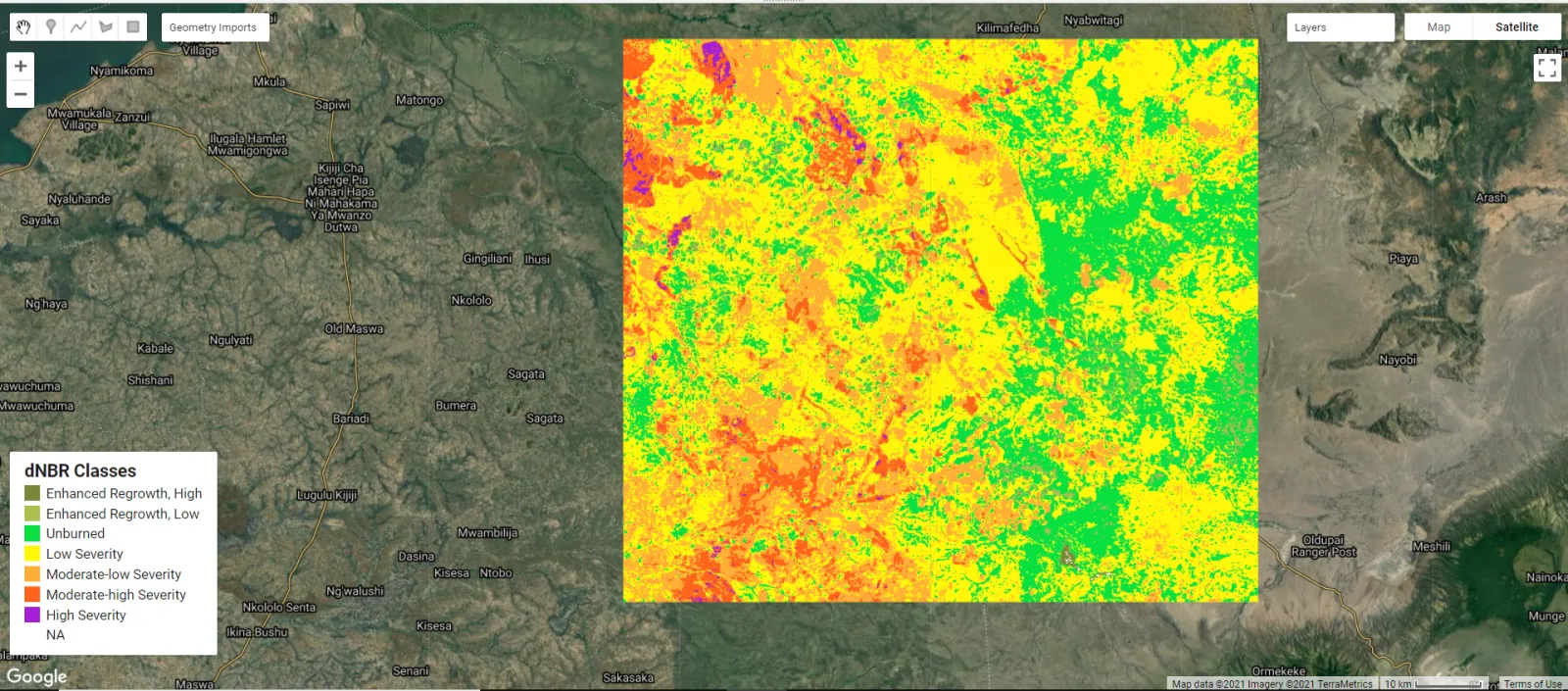 burn severity mapping maps
