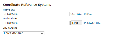 CRS settings GeoServer