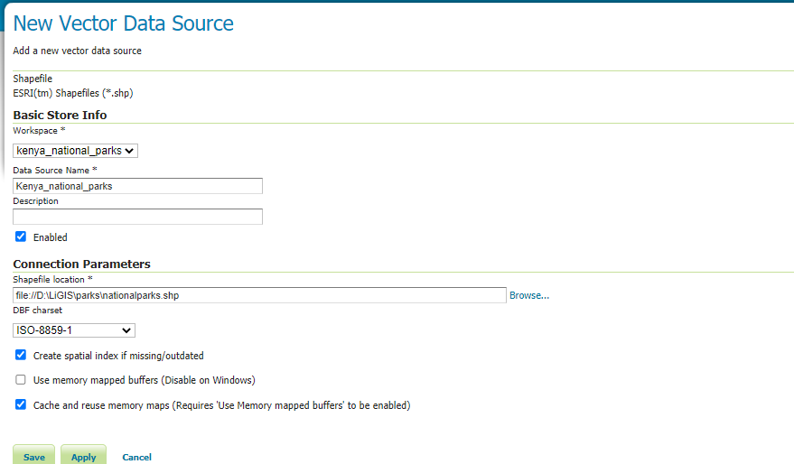 New Data Sources in GeoServer