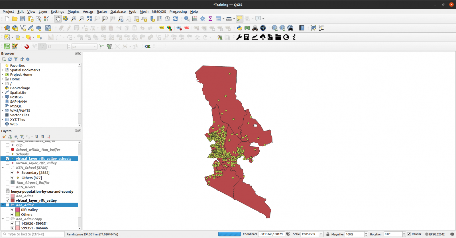 Virtual Layer in QGIS based on location