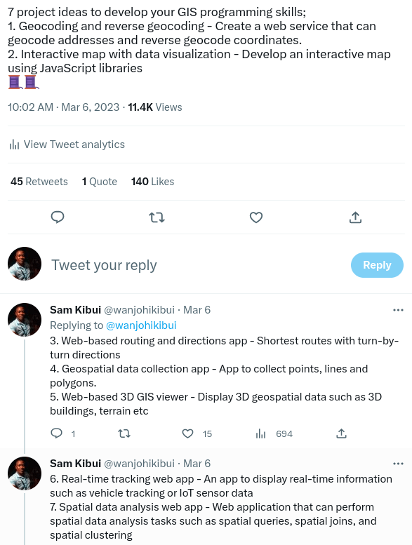 GIS project ideas tweet